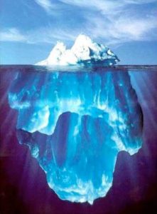 Bewuste en onbewuste is vergelijkbaar met een ijsberg